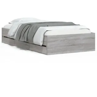 vidaXL Bettgestell mit Schubladen Grau Sonoma 90x200 cm Holzwerkstoff - Grau