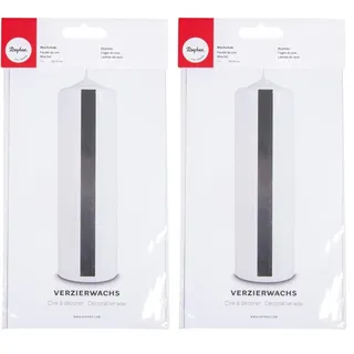 Rayher 3103822 Verzierwachs, silber hochglänzend, Verzierwachsplatte 20 x 10 cm, Wachsfolie zum Kerzen verzieren, Kerzenwachs, Wachsfolie (Packung mit 2)