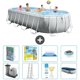 Prism Frame Pool Oval - 610x305x122 cm - 7-teilig S526 - Grau