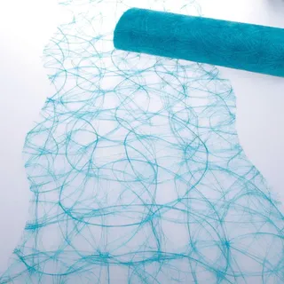 Deko AS GmbH Sizoweb Tischband Wellenschnitt türkis ca. 25 cm Rolle 25 Meter 64W 020-R