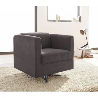 Home Affaire Cocktailsessel Bob Polyester 72 x 71 x 75 cm Braun drehbar mit Sternfuß