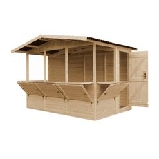 Timbela Marktbude Holz M150B 6,03  m2 mit 5 Theken
