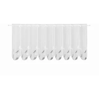 Kurzgardine , Weiß , Textil , Graphik , 145x45 cm , Heimtextilien, Vorhänge, Scheibengardinen