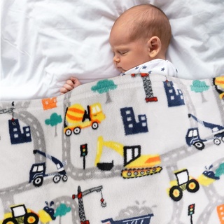 softan Truck Baby Fleece Blanket für Jungen, Toddler Flanelldecke für Bett, Sofa und Couch, Weiche Plüsch-Wärmeempfindlichkeit für Neugeborene, 76x101 cm