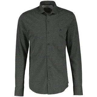 Langarmhemd LERROS "Herren Jerseyhemd mit Haifischkragen", Herren, Gr. S, Normalgrößen, grün (chilled olive), 100% Baumwolle, Hemden Langarmhemd