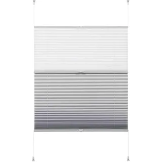 GARDINIA Plissee Concept Day+Night (weiß, 80x210 cm) – Faltstore mit Saugnäpfen zur Montage ohne Bohren, ideal für Mietwohnungen & Wohnmobile