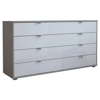 Dieter Knoll Sideboard , Grau, Weiß , Metall , 4 Schubladen , 141x70x43 cm , ISO 9001, Goldenes M, Made in Germany , Typenauswahl, stehend , Kleinmöbel, Kommoden, Sideboards