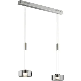 Fischer & Honsel LED-Pendelleuchte Lavin Alu, Eisen, Stahl Metall Grau Rauch