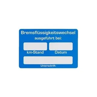 EICHNER Aufkleber Bremsflüssigkeitswechsel ausgeführt, blau/weiß, 250 St.