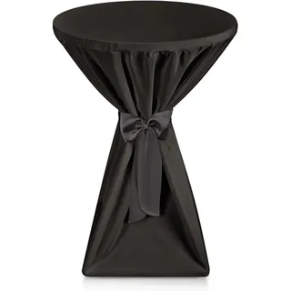 Beautissu Premium Stehtischhusse Ø 80cm Schwarz
