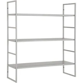 Wandregal , Grau , Metall , 48x55x17 cm , stehend , Wohnzimmer, Regale, Wandregale