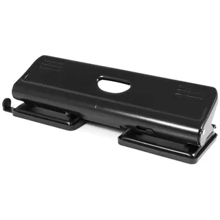 Pavo - Premium 4-fach Locher mit Anschlagschiene für 22 Blatt, schwarz, 8040285
