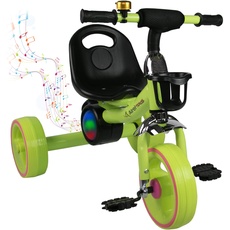 Airel Children's Balance Bike Tricycle for Toddlers Balance Bikes Boys Girls Children's Tricycle Baby Balance Bike with Pedals (Grün)
