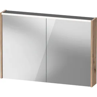 Duravit D-Code Spiegelschrank, Steckdose Typ F (EU, DE), 2 Türen, LED-Lichtfeld oben, 1000x700mm, 7 W, DC7107055550000, Farbe: Eiche marmoriert Matt