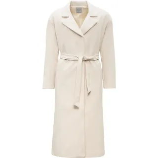 Langmantel RICANO "Mantel Miriam", Damen, Gr. M, weiß, Obermaterial: 100% Polyester PES. Futter: 100% Polyester PES., normal, V-Ausschnitt, Mäntel Langmantel, Handgefertigt, Made in Italy