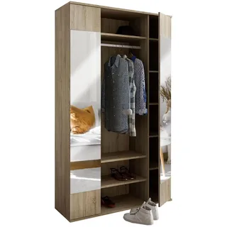 Feldmann-Wohnen Garderobe Eliza sonoma eiche 115 / 40 / 195cm , Braun , Holzwerkstoff , 8 Fächer , Rechteckig , 115x195x40 cm , Garderobe, Garderoben-Sets & Garderoben-Serien, Garderoben-Sets