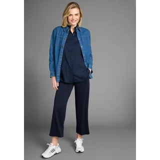 Culotte LAURA SCOTT, Damen, Gr. 34, N-Gr, blau (navy), Milano Rib, Obermaterial: 76% Polyester, 20% Viskose, 4% Elasthan, unifarben, 7/8-Länge, Hosen Culotte, aus weicher Milano-Qualität, Topseller