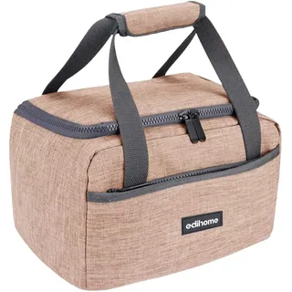 edihome, Kühltasche Klein, Lunchbag, Kühltasche, Faltbar, 8L, Thermo Lunchbox, Isolierte, für Mittagessen, Arbeit, Camping oder Reise, Tragbar (Beige)