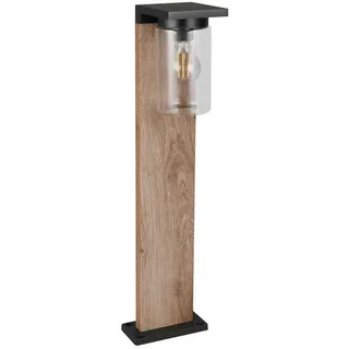 Trio Leuchten Aussenleuchte , Braun, Klar, Schwarz , Metall, Glas , 16x65 cm , mit Schalter, Dämmerungssensor , Lampen & Leuchten, Außenbeleuchtung, Außenleuchten