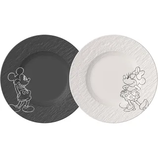 Villeroy & Boch Mickey Mouse Dessertteller 22 cm schwarz/weiß 2er Set