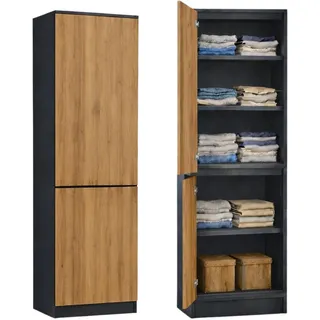 home collective Kleiderschrank 50 x 180,5 x 40 cm Anthrazit-Eiche