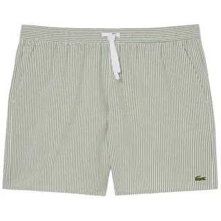 Badehose Lacoste Bañador Lacoste Mid Length Striped Textured verde oscuro blanco für Herren