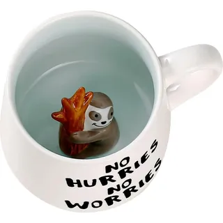 Niedliche Faultier Keramik Tasse 230 ml für Frauen Männer - Lustige Kaffeebecher Geschenk