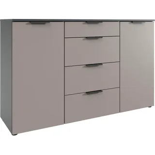 WIMEX Kombikommode WIMEX "Oxford by fresh to go, mit Schubladen, in 2 Größen", grau (grafit, saharagrau), B:135cm H:92cm T:41cm, Spanplatte, Sideboards, Kombikommode, Mit Soft-close Beschlägen, Kommode Made in Germany