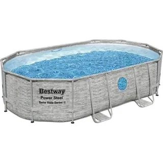 Aufstellpool BESTWAY - Power Steel - 488 x 305 x 107 cm - Oval - Sandfilter und Zubehör