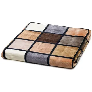 Gözze Antigua Kuscheldecke 150 x 200 cm Taupe/Creme/Schoko
