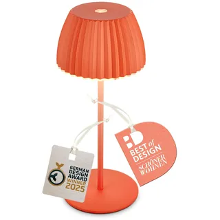 Briloner - LED Tischlampe Akku LED Lampe, Akku Lampe, German Design Award Winner 2025, 8,5 x 20 cm, Orange