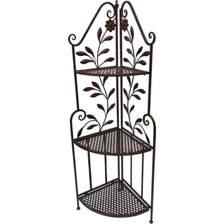 LEX Eckregal mit 3 Etagen 49 x 35 x 126 cm, Antik Braun - Braun