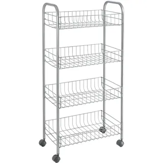 Metaltex Ascona- Mehrzweckwagen mit Rollen, Grau, 41 x 23 x 84 cm