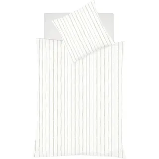 Wendebettwäsche FLEURESSE "Provence Cassis", beige (leinen), B/L: 135cm x 200cm, 1 Stk., 1 Stk., Halbleinen, B/L: 80cm x 80cm, 2 Stk., Halbleinen, Obermaterial: 50% Baumwolle, 50% Leinen, Bettwäsche, Wendebettwäsche