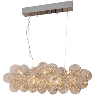 By Rydéns Hängeleuchte , Chromfarben, Bernsteinfarben , Metall, Glas , 36x143x80 cm , Lampen & Leuchten, Leuchtenserien