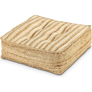 Bodenkissen Jute 50x50cm Sitzkissen quadratisch Loungekissen natur Fußkissen