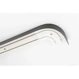 GARESA Schienensystem GARESA "Kunststoffschiene mit Blende", schwarz, L:190cm, Kunststoff, Gardinenstangen, Schienensystem, seitlich mit 2 Rundbögen (kein Spalt zwischen Vorhang und Wand)