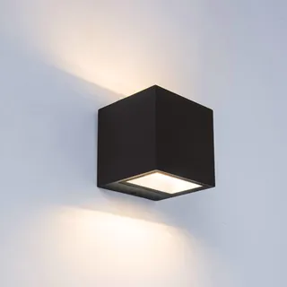 LUTEC Outdoor LED Modern Up Down Wall Light, Aluminium Anti-Rost Außen Innen Wandlampe, 850LM 3000K Warm Weiß Außenwand Laterne, Wasserdicht für Haustür, Terrasse, Garten, Schlafzimmer