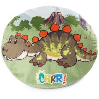 NICI Kissen Dino Fossily mit Wendefunktion & Glow in the Dark Effekt 32x26 cm – ovales Kuschelkissen Dinosaurier-Motiv,