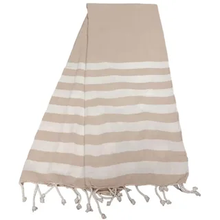 Atout Ciel Strandtuch, Fouta, gestreift, mit Fransen, 90 x 180 cm, Leinen