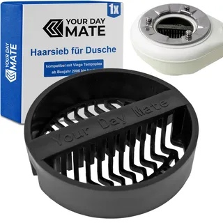 Haarsieb für Dusche, 1 Stück, in Schwarz, kompatibel mit Viega Tempoplex ab Baujahr 2006 bis heute, Ersatz Tauchrohr Haarfänger Dusche für Modell 6961.96, 582 951, Haarfilter Siebeinsatz Ablauf Siphon