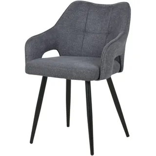 Livetastic Armlehnstuhl , Grau , Holz, Metall, Textil , Pappel , Sperrholz , Rundrohr , 60.5x81.5x55.5 cm , inklusive Armlehnen , Esszimmer, Stühle, Polsterstühle