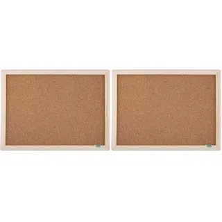 D.RECT Kork-Pinnwand mit Holzrahmen, Korktafel 30 x 40 cm 110286 30x40cm (Packung mit 2)