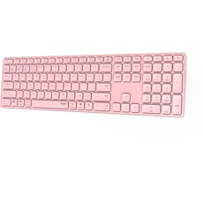 Bild von E9800M Multi-mode Wireless Ultra-slim Keyboard rosa, USB/Bluetooth, DE