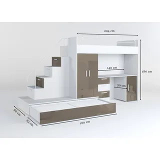 Hochbett aus Massivholz – Für mehr Platz und Stauraum im Jugendzimmer. - Braun