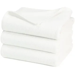 ZOLLNER Waffelpique Handtuchset 3-tlg. weiß
