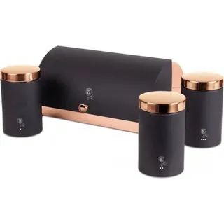 Set Brotkasten und Gewürzdosen Haus BH6835 - Rosa, Gold, Schwarz