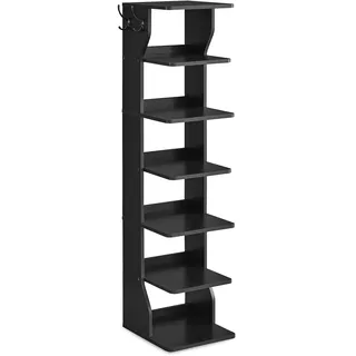 VASAGLE Schuhregal 7 Ebenen 30 x 180 x 30 cm schwarz