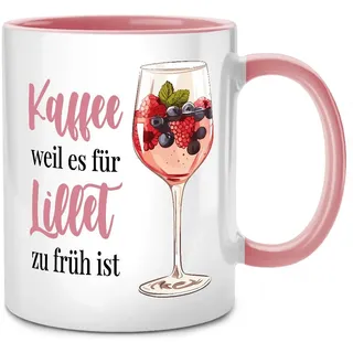 Seness Kaffee weil es für Lillet zu früh ist Tasse, Geschenk Prosecco Sekt Wild Berry Gin, Hugo Spritz Wein, Abschiedsgeschenk Kollegen, Abschied Kollegin, Lieblingskollegin, beste Freundin (Lillet)