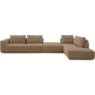 Musterring Wohnlandschaft Anreihsofa mit Armlehne links, Eckteil rechts mit Kissen & Hocker